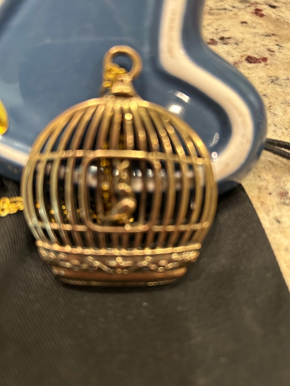 Gold Birdcage Pendant Necklace - Elegant Women's Jewelry